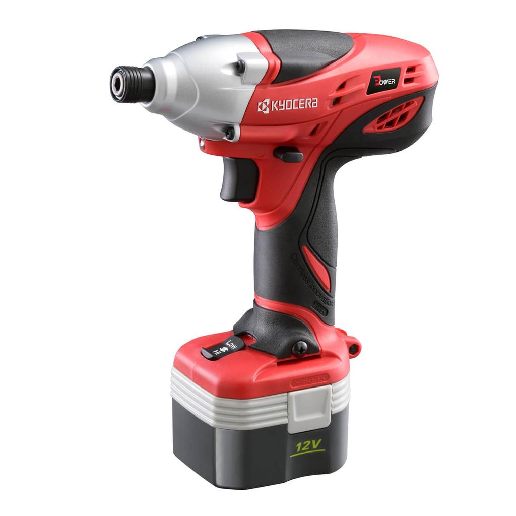 Kyocera Cordless Impact Driver 658450B adjustment of rotation speed and impact powerful screw tightening with a maximum tightening torque of 130 12V