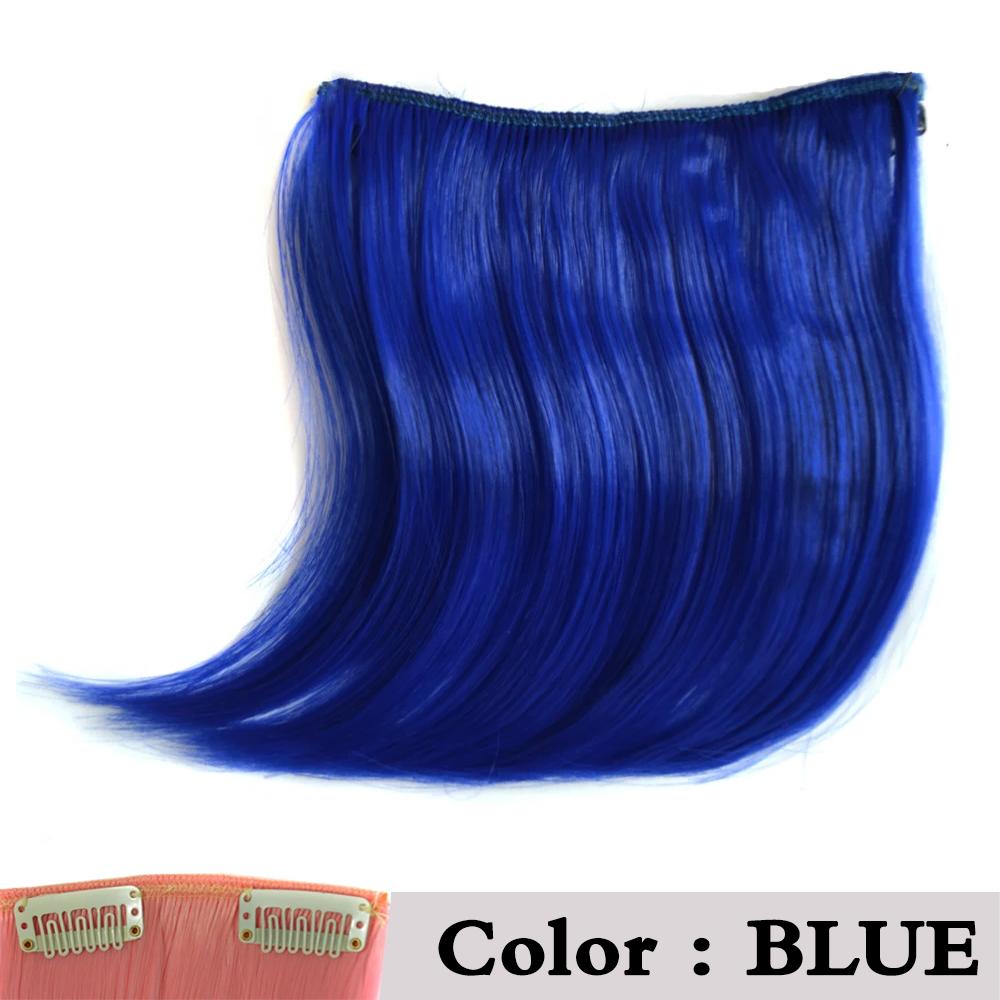XINRAN Colorful Synthetic Hair Pieces Clip In Bangs Hair Extensions Temperature Fiber Hair Accessories For Women