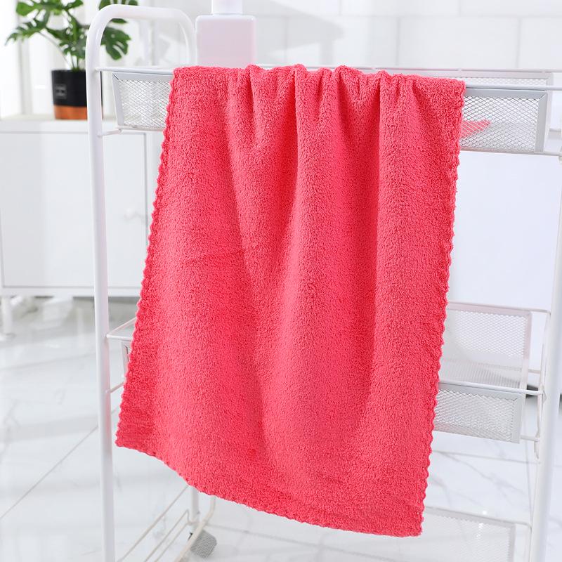 Coral Fleece Plain Color Soft Absorbent Face Towel - Gift or Household Use