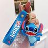Car Cute flower Stitch bag pendant keychain Star and Stitch PVC soft plastic doll pendant couple small key chain Gift
