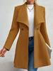 Women's Wool Coat Autumn Winter Fashion Jacket New Lapel Button Slim Fit Overcoat for Women