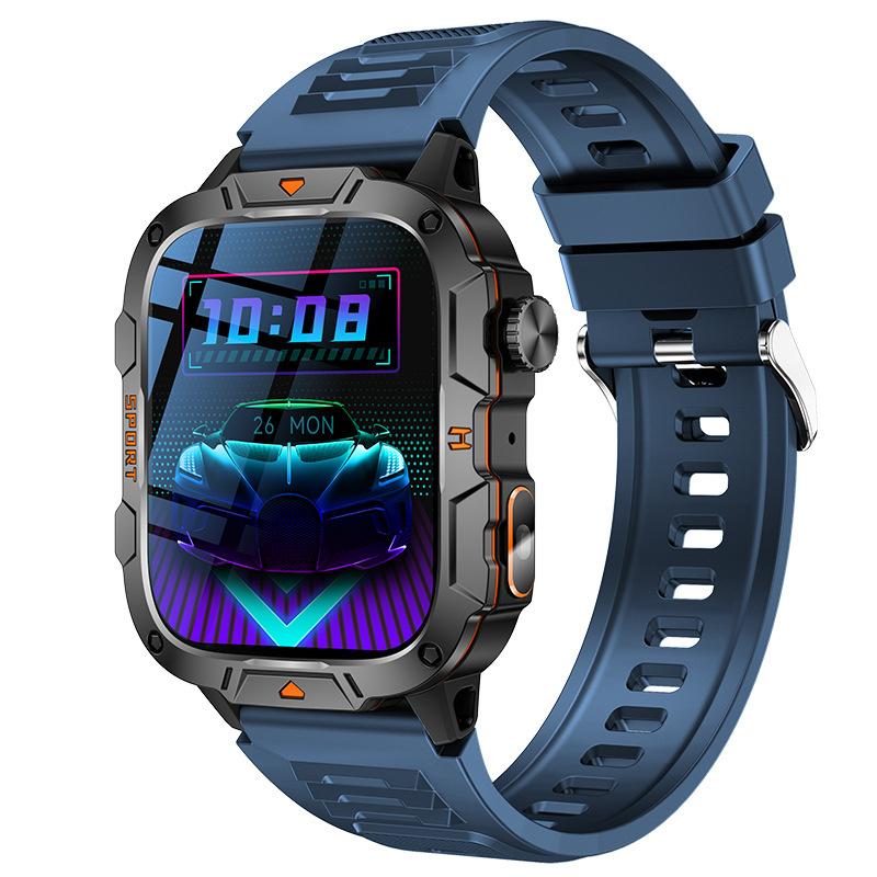 QX12 Smart Watch LED Flashlight 1.96inch Large Screen Bluetooth Calling AI Voice SOS Men Women Smartwatch Sports Fitness Tracker