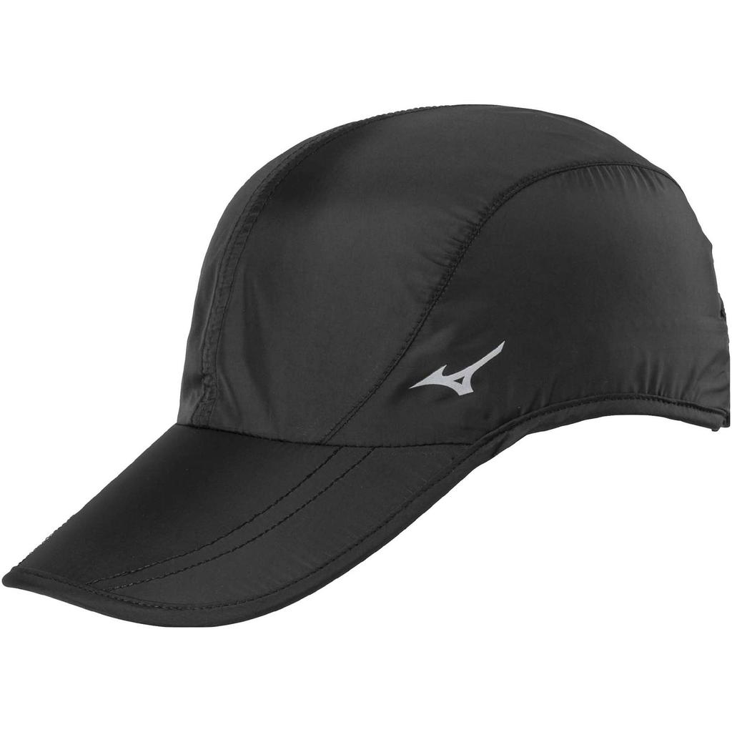 Mizuno J2MW8501 Black Medium Running Cap with Reflective Backing for Nighttime Use