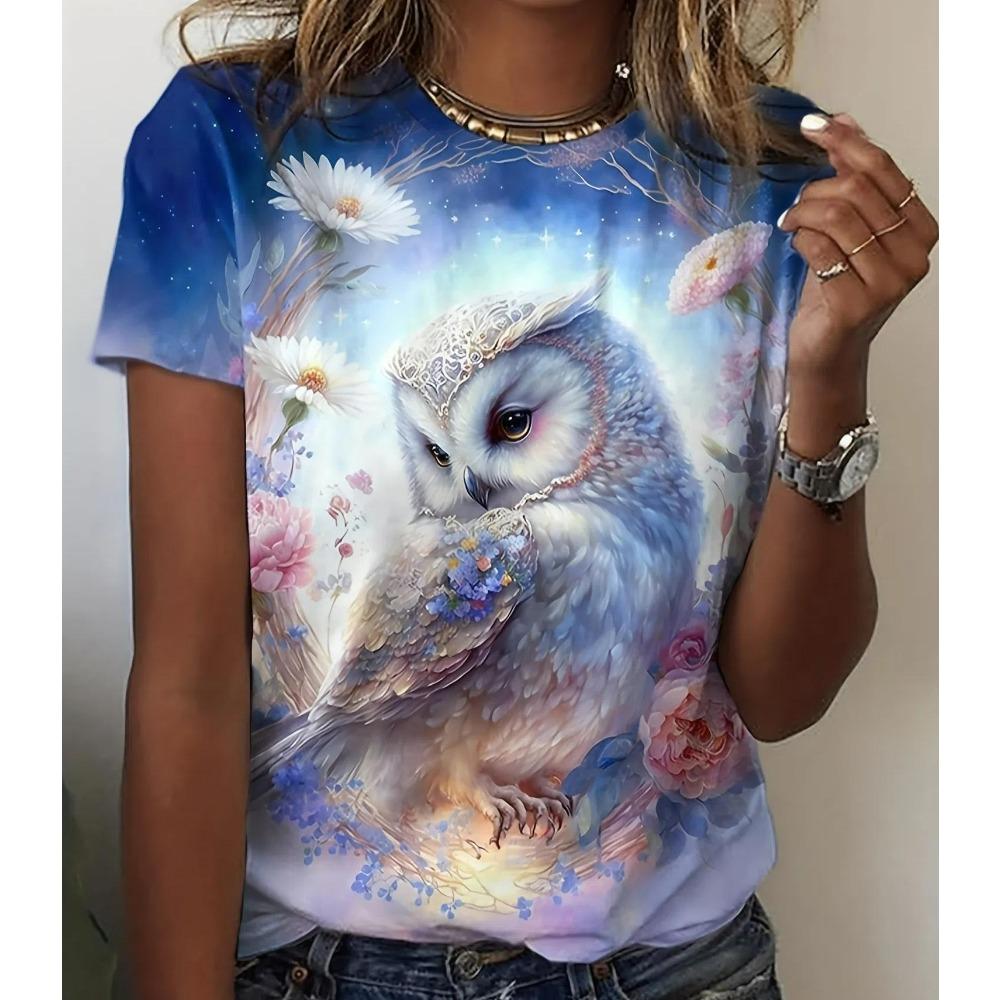 Sommer Mode Cartoon Tier Katze 3D Druck T-Shirts Damen Streetwear Lässig Kurzarm Rundhals Große Größen T-Shirts Oberteile Kleidung