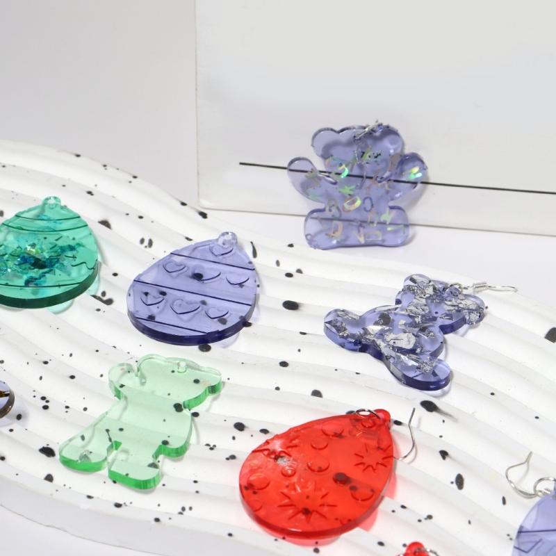 Creative Bear Shaped Silicone Mold Flexible Jewelry Making Silicone Bear Eggs Pendant Mold for Artistic Designs Work