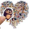 50PCS Funny Illustration Of Flower Holding Animals Stickers Phone Decorative Luggage Waterproof Phone Gifts Skateboard Decals