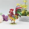 Unique Enamel Colored Rooster Decoration Metal Jewelry Box Earrings Organiser Case Perfect For Gift Giving