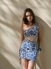 Painbei Ruched Skirt, Ethnic Blue