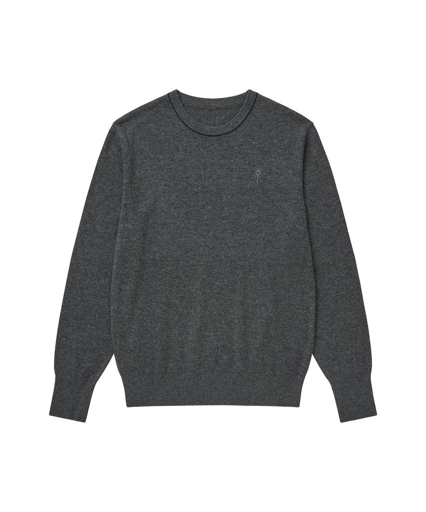 SOLEW Basic Crew Neck Knit_Gray