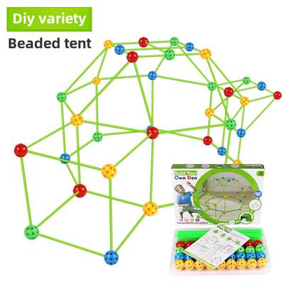 Children's DIY Splicing Tent Construction Game House Toy Piercing Bead Tent Splicing Accumulation