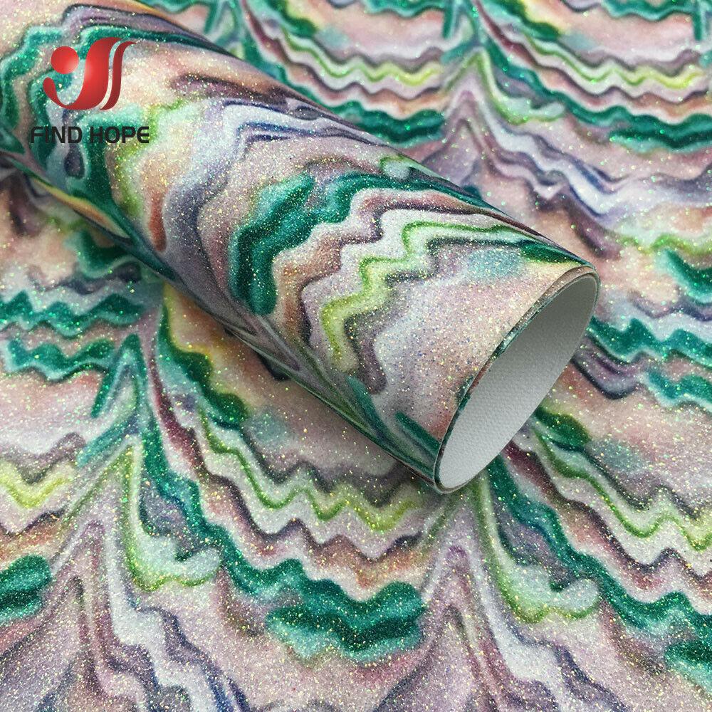 A4 Vegan Leather Sheet Sparkle Rainbow PU Fabric for DIY Phone Case Handmade Earring Bows Hair Clip Kit Miniature Craft Supplies
