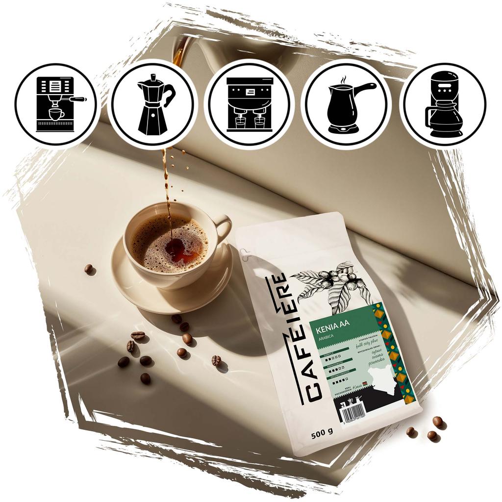 Kawa ziarnista cafeiere arabica kenia aa, 500 g