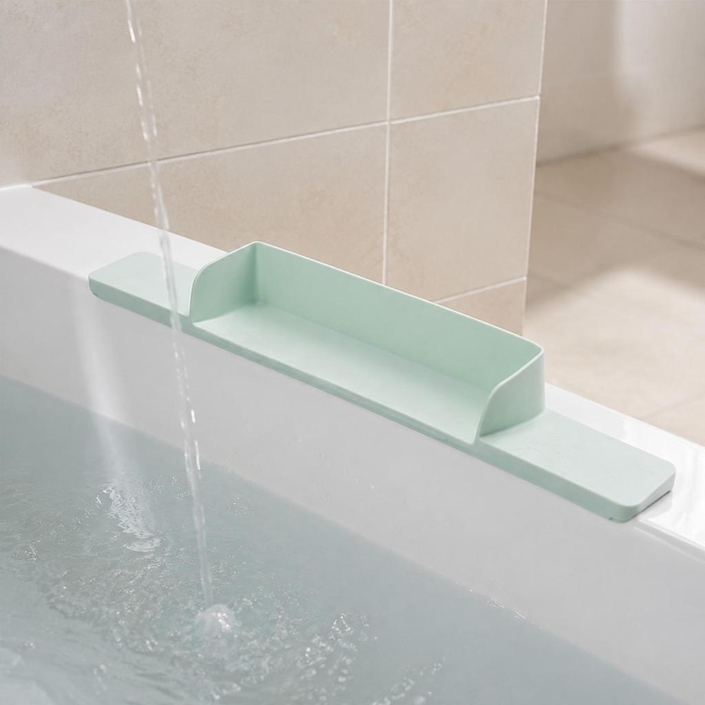 Garde-éclaboussures de baignoire Plateau Facile à Nettoyer Support de jouets de bain Rebord Offert