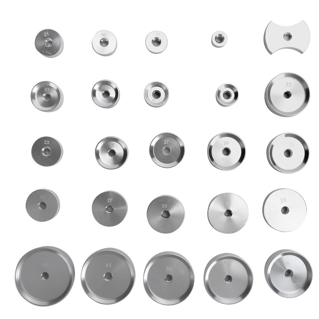 25 szt. Matryce do kapslowania zegarków, do wciskania dekielka, aluminiowe formy, akcesoria do naprawy zegarków