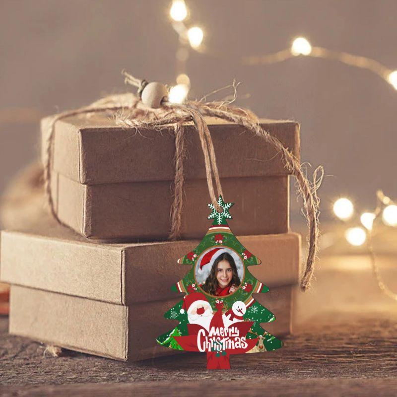 Personalized Photo Decorations, Custom Christmas Tree Wooden Pendants, Holiday Party DIY Gifts, Winter Party Decorations