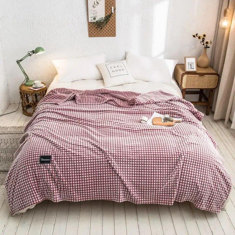 Plaid für Betten, Korallen-Fleece-Decken, graue Plaids, Einzel-/Queen-/King-Flanell-Tagesdecken, weiche, warme Decken für das Bett