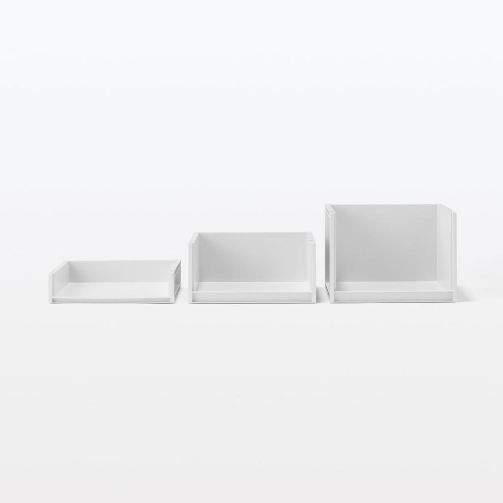MUJI Recycled Polypropylene Storage Rack, Medium, White/Gray