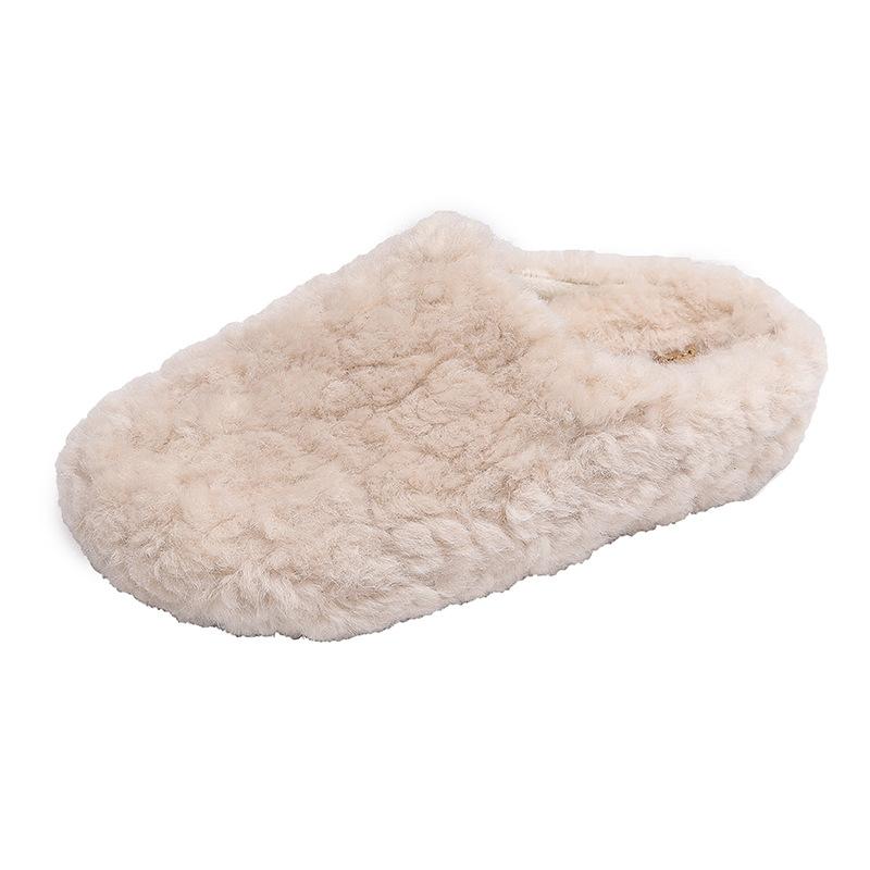 Thick-soled Lamb Wool Slippers Women's Autumn and Winter Wear 2025 New Korean Version of Internet Celebrity Height-increasing Muffin Bag Head Ha