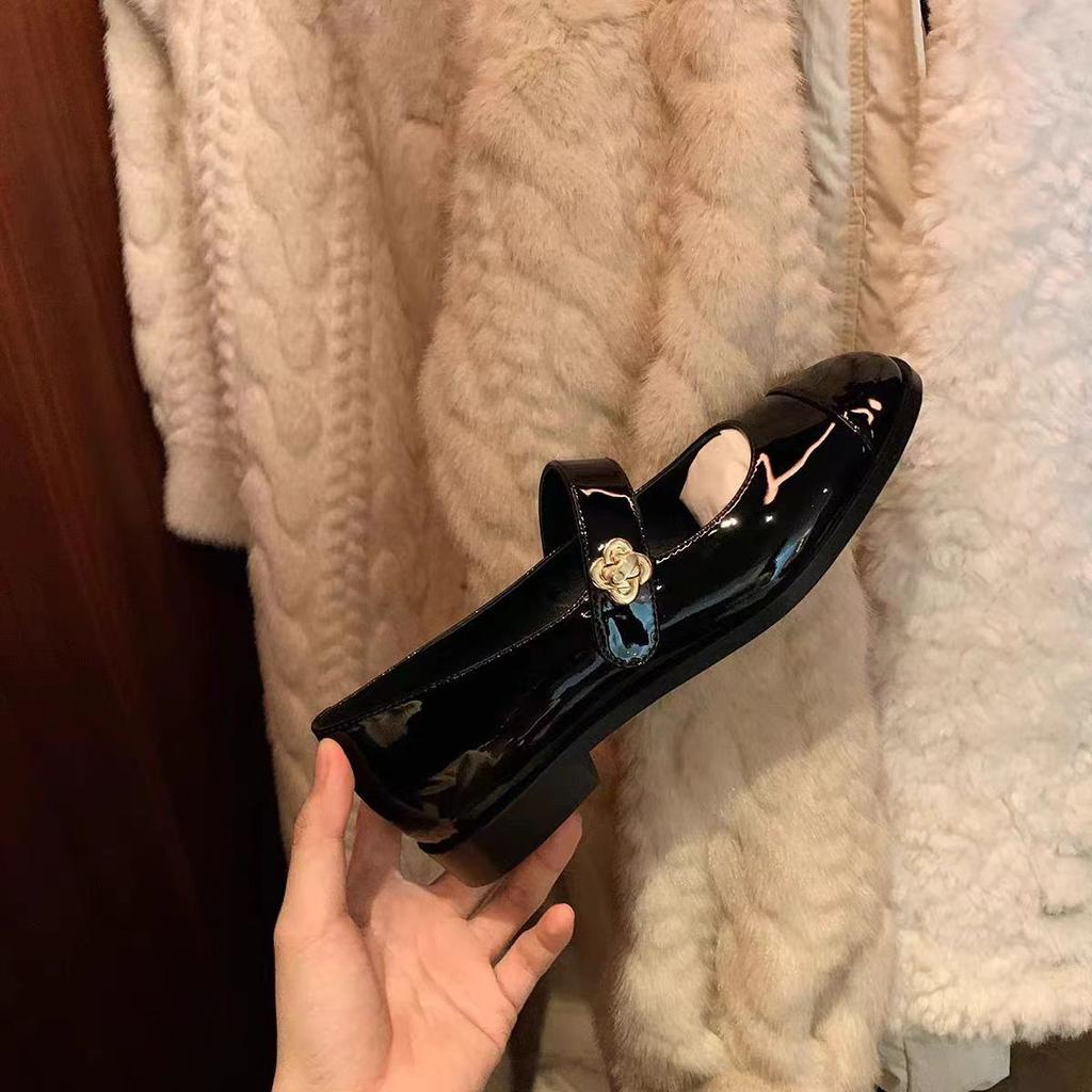 Mary Jane Classic Versatile Round Head Thick Heel Single Shoes Small Leather Shoes Commuter Toast Engagement Bridal Shoes