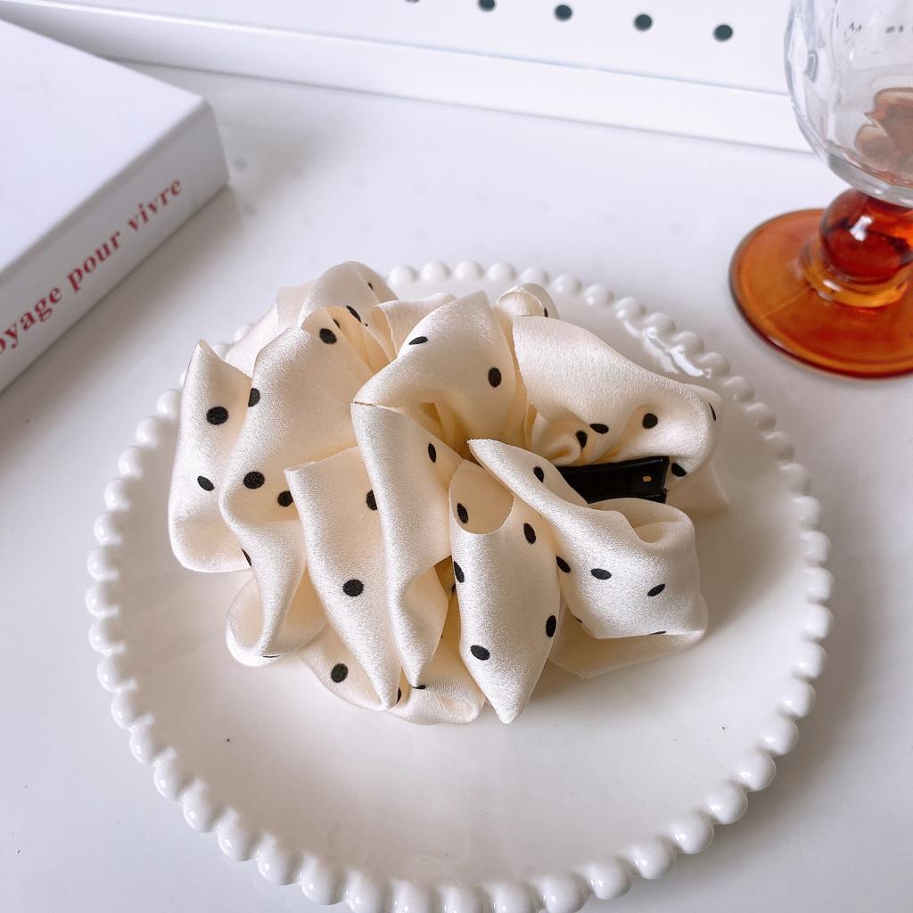 Eleganter Tupfen-Bananenclip Haarspange für Frau Florale Stoff-Haarnadel Mode Mädchen Pferdeschwanz-Clip Haaraccessoires
