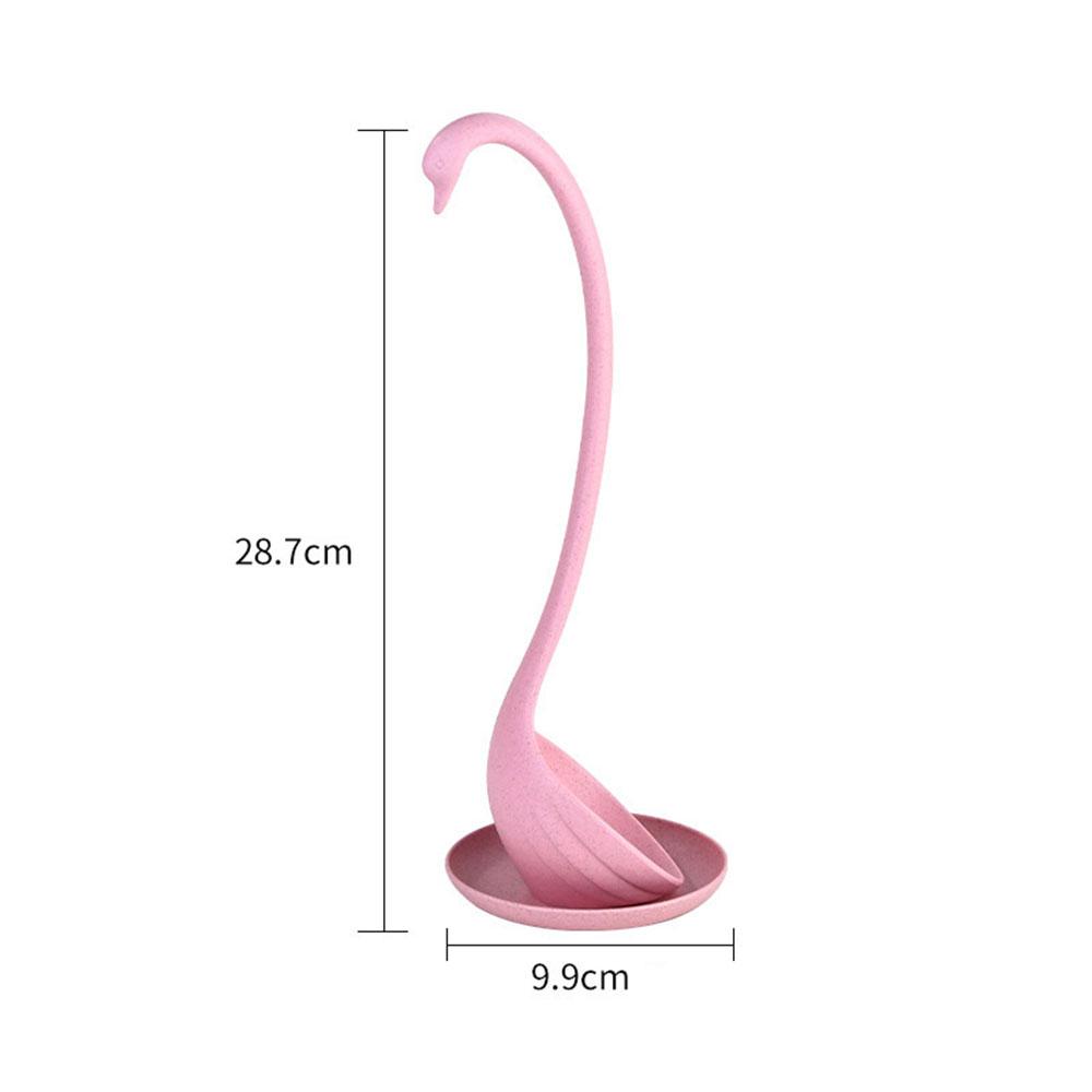

Creative Swan Soup Spoon Long Handle Porridge Monster Spoons with Tray Kitchen Cooking Tools Tableware