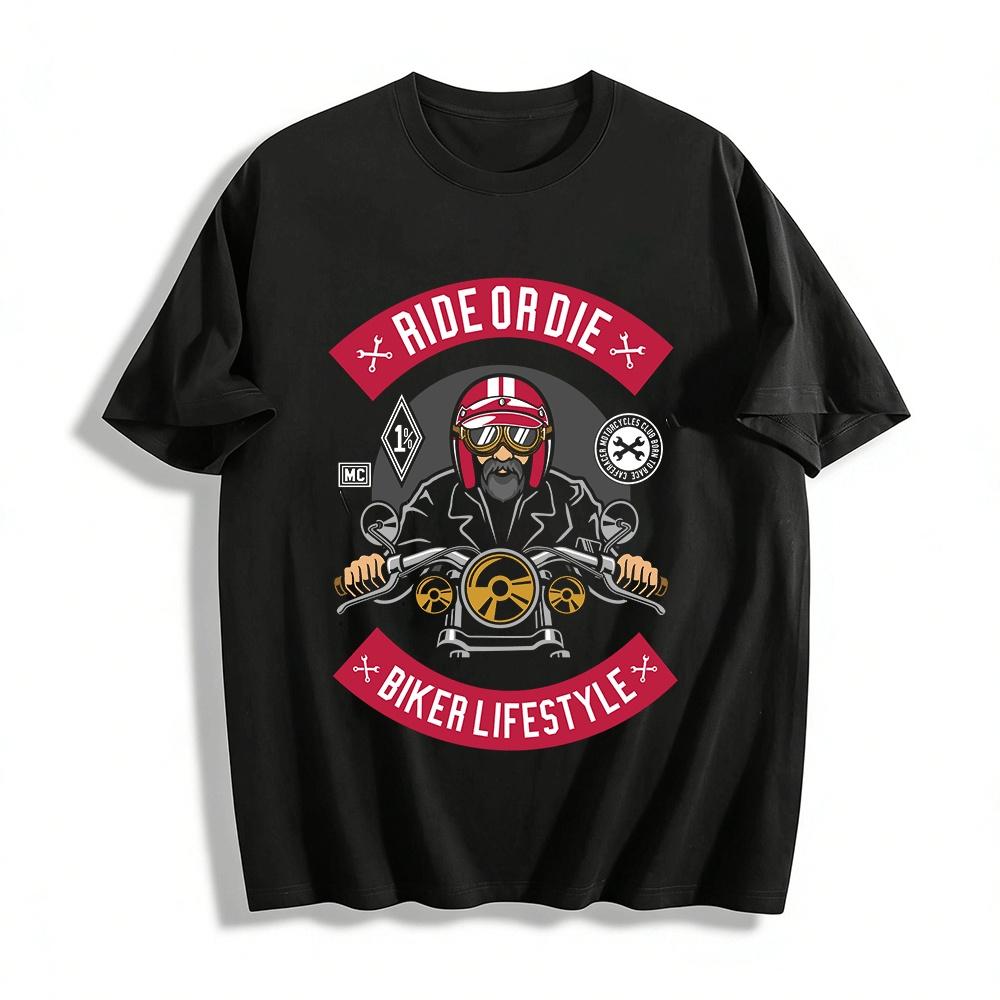 Ride Or Die Biker Lifestyle Retro Rider Graphic Casual Tee Pure cotton T-shirt XXS
