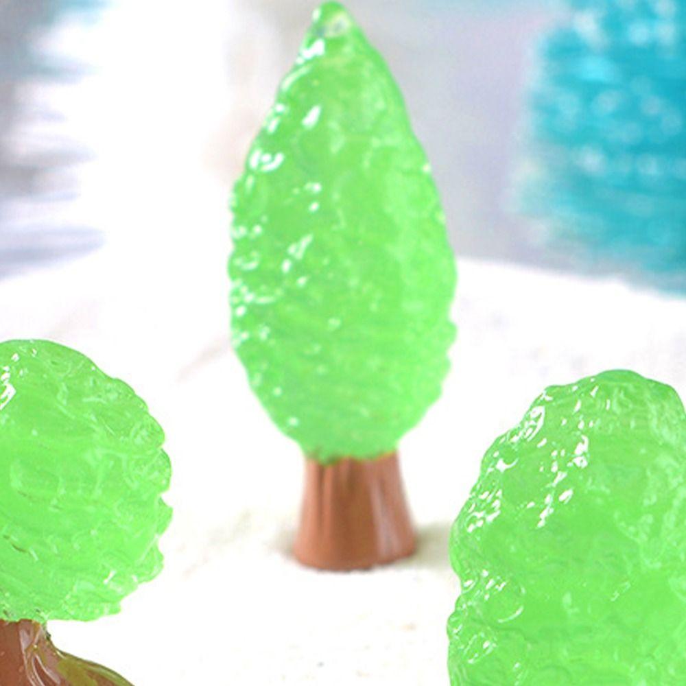 Cute Luminous Cartoon Small Tree Micro Landscape Gardening Ornament DIY Transparent Resin Accessory