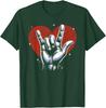 I Love You Hand Sign Rock Gesture Heart Graphic Print Short Sleeve T-Shirt Casual Daily Cotton Tee