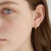 One Touch Oval Ring Earrings (E004_gold Small)