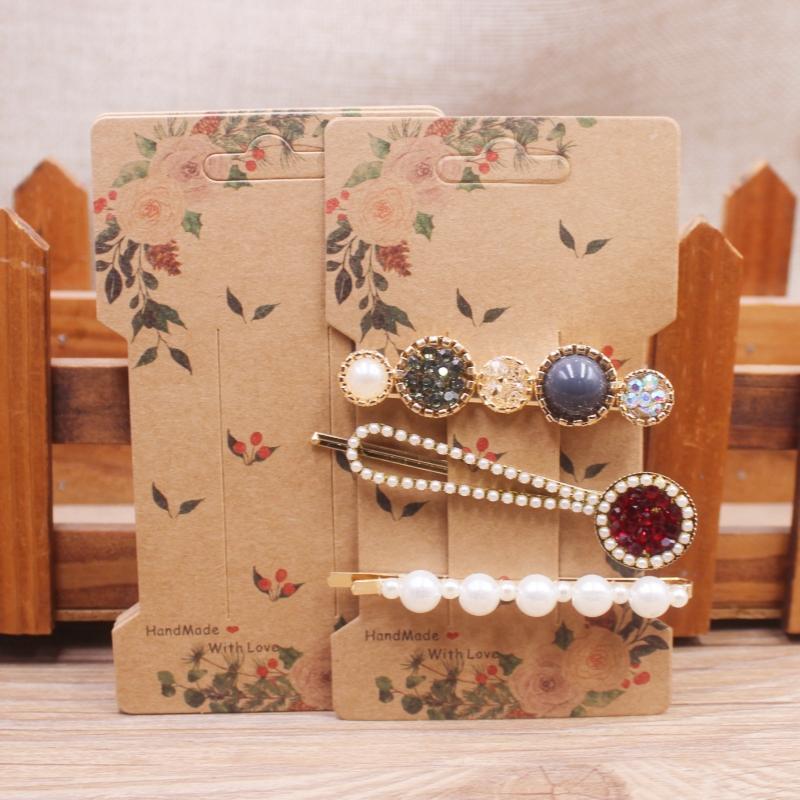 50 Pcs 11.5x6.5cm Square White/brown Hair Card Jewelry Bag Hair Card Black Blank Paper Hair Card or Jewelry Display Card