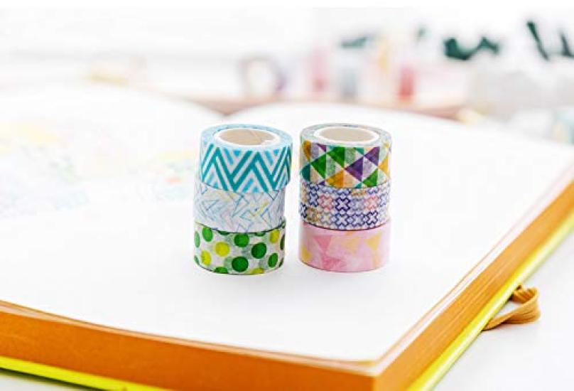 Yubbaex Mini Rainbow Line Masking 10mm Wide x 24 Perfect for Gift DIY and Notebook Decorations Tape, Rolls, Thin, Wrapping, Crafts,