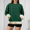 Women's Casual Round Neck Long Sleeve Sweatshirt Solid Color Sweatshirt