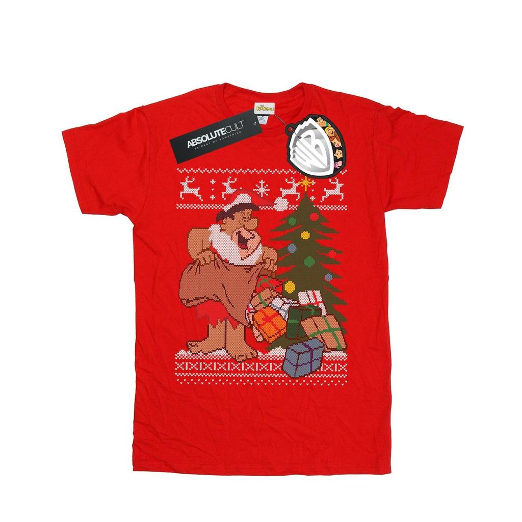 The Flintstones Mens Christmas Fair Isle T-Shirt