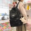 Schoolbag Large capacity schoolbag for men and women, junior high school students, campus solid color backpack, Japanese versatile college student 
