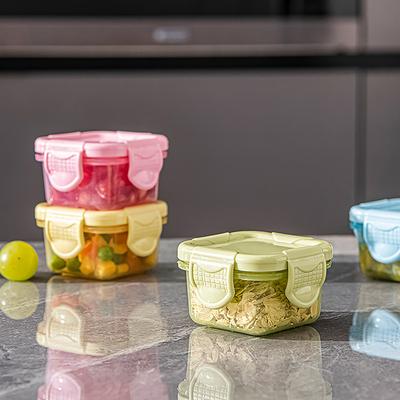 Mini Buzdolabı Sebzelik Plastik Saklama Kabı Bebek Maması Kabı Sızdırmaz Mutfak Kilitli Kutu Mikrodalga Fırın İçin
