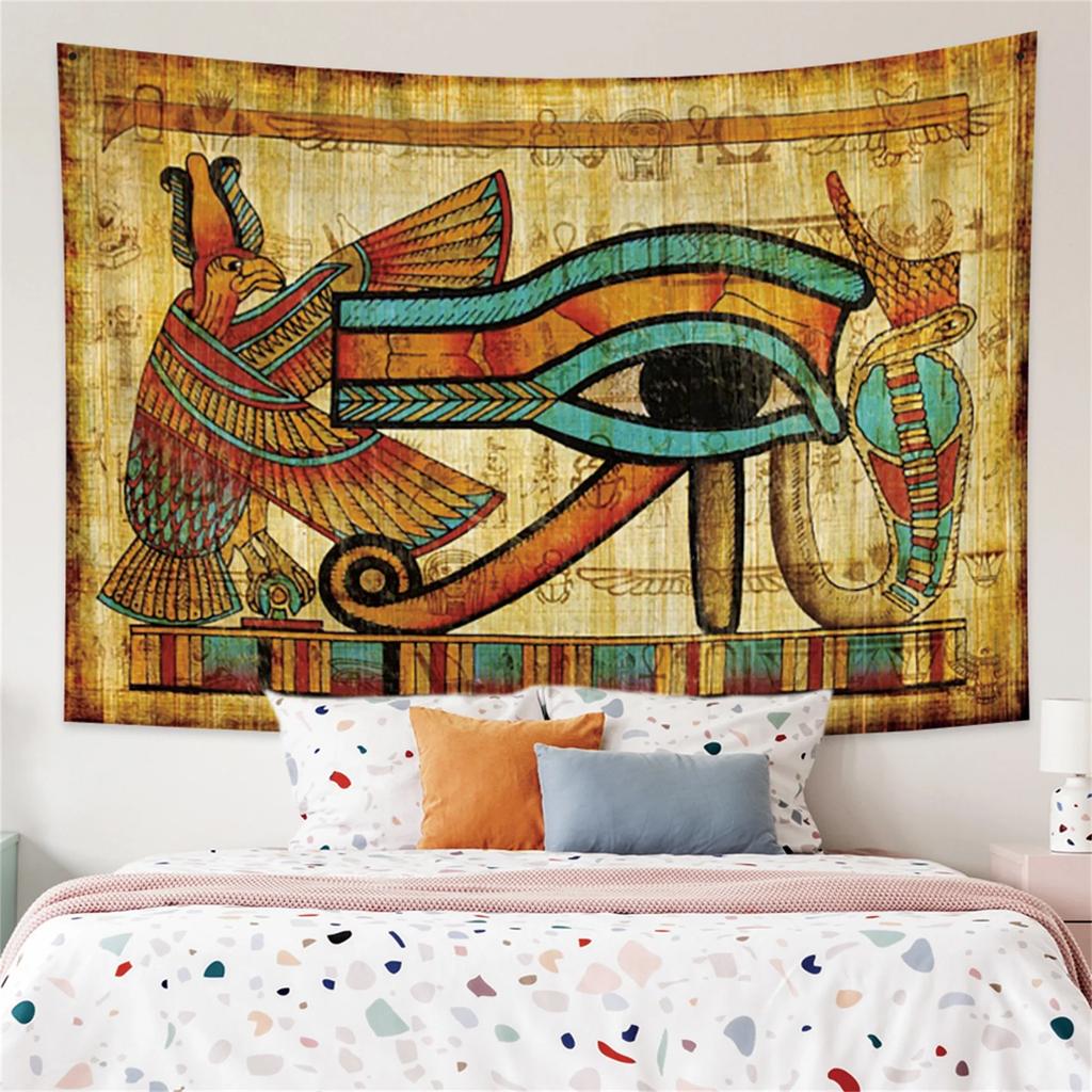Ancient Egyptian Tapestry  Pharaohs  Hieroglyphics for Bedroom Decor Historical Style Enhance Your Space with Cultural Charm