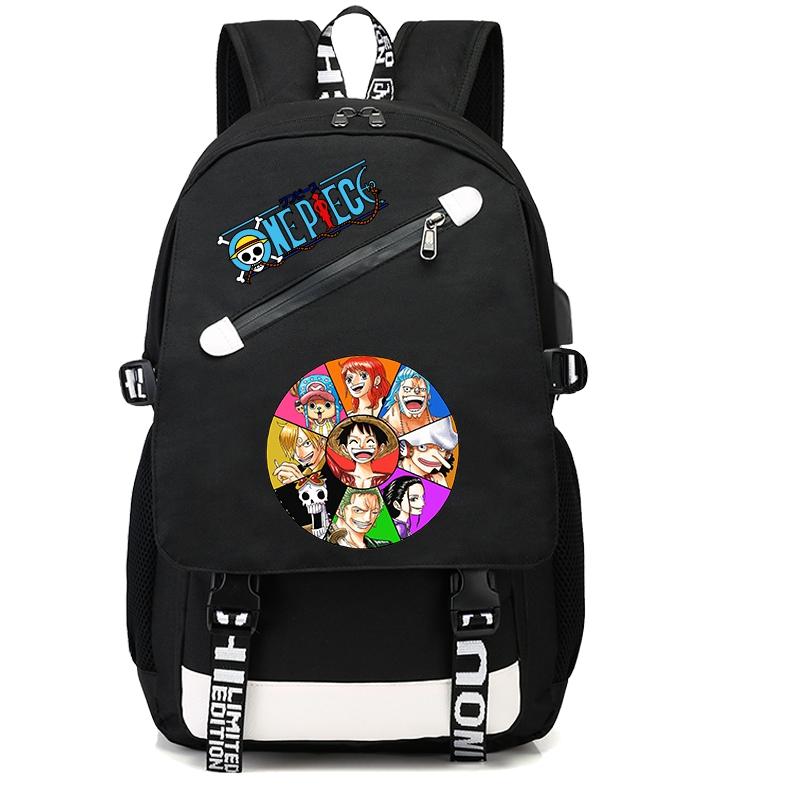 Anime One Piece Backpack for Boy Girl Back To School Bookbag Large Capacity Student Bookbag Men Women Travel Bag Mochila