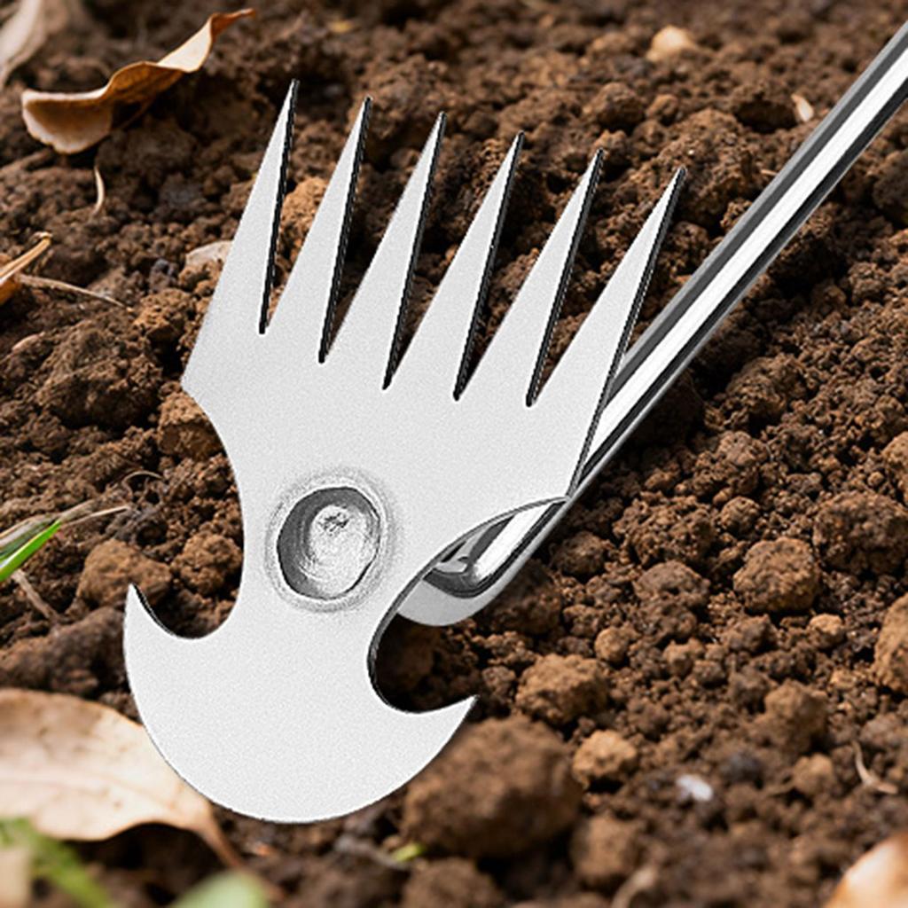 Weed Remover Portable Lightweight Weeding Tool for Yard Vegetables Uprooting 30 cm 4 Tines