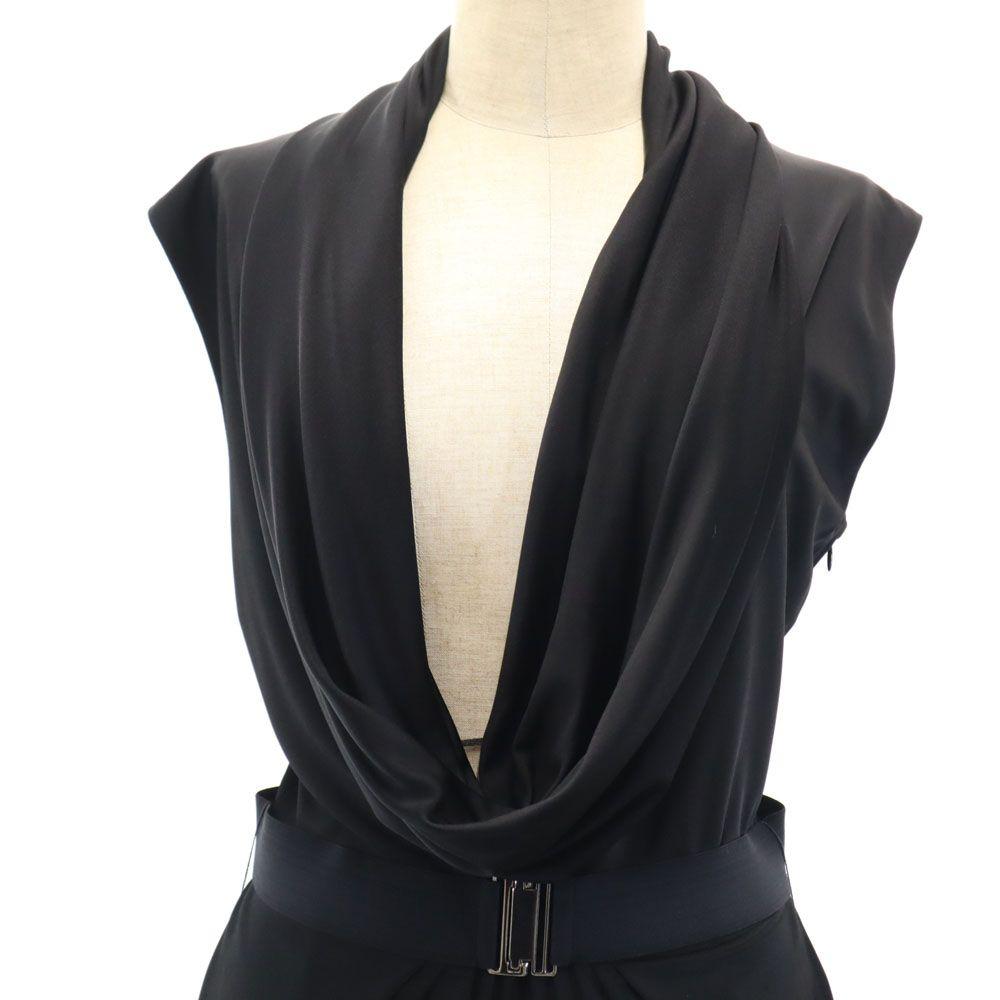 La Petite S Made In England No Sleeve Drape Long Dress 38 Black Women Used