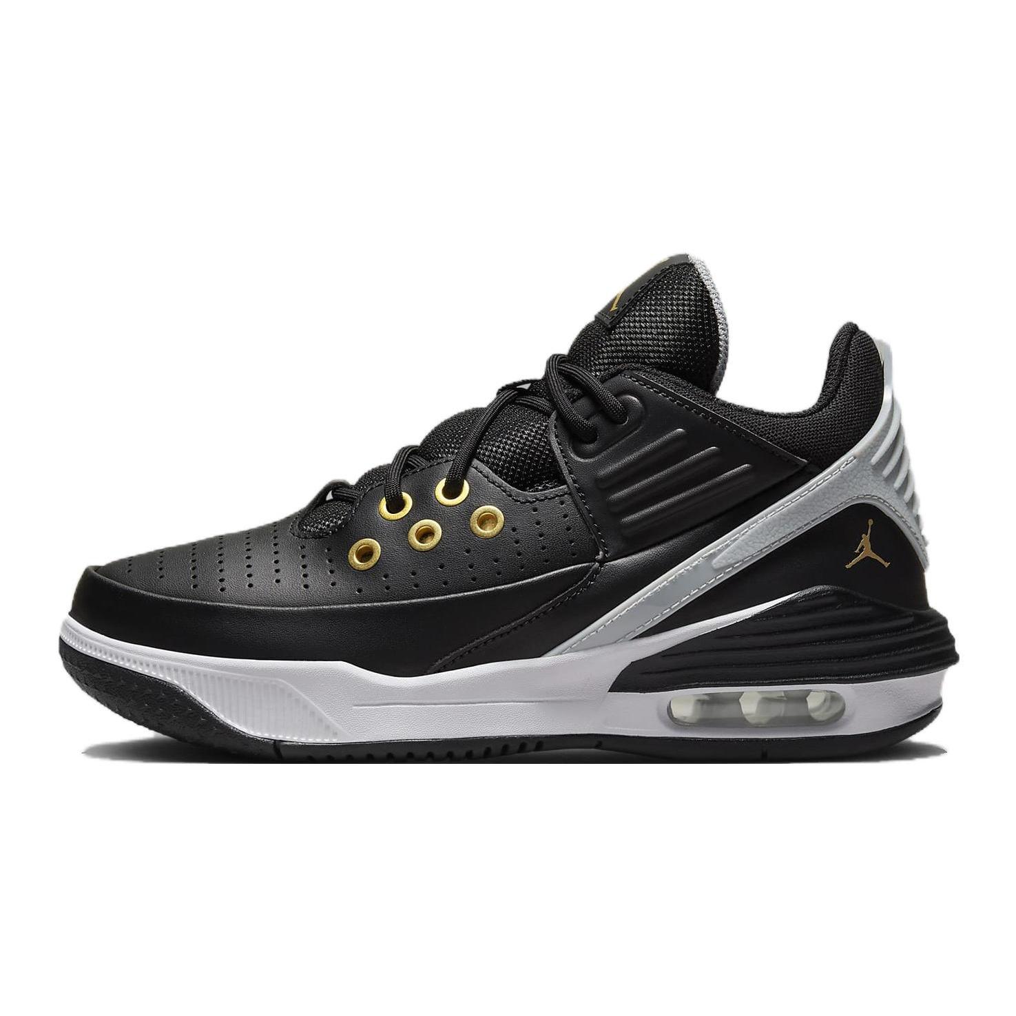 (GS) Air Jordan Max Aura 5 Black Grey Gold Kids DZ4352-017 EU 37.5