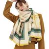 LumiSyne Damen Winter Kaschmirschal mit Farbblockierung, Tierdruck-Quaste, Warme Pashmina, Weiche Wolle, Großer Dicker Schal
