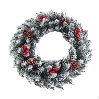 Künstlicher Weihnachtskranz Tür Rote Beeren Außen Feiertagsgirlande für