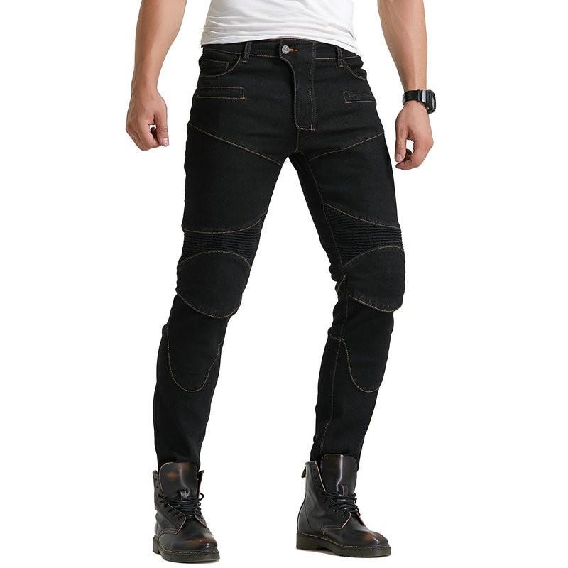 Mens Motorcycle Riding Pants JES-3 Stretchable Protective Jeans Off-Road Cycling Outdoor Use