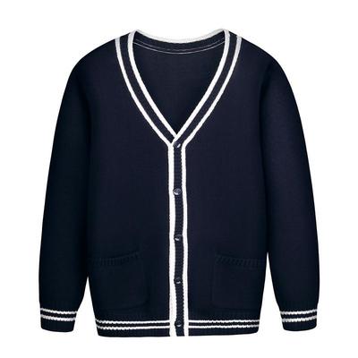 Cárdigan de Estilo Preppy para Niños y Niñas - Tejido Grueso, Perfecto para Uniformes Escolares de Otoño y Primavera