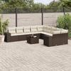 VidaXL Garden Lounge and Cushions 11 Pcs, Patio Sofas, Furniture Set, Outdoor Terrace Furniture, Brown 3223122