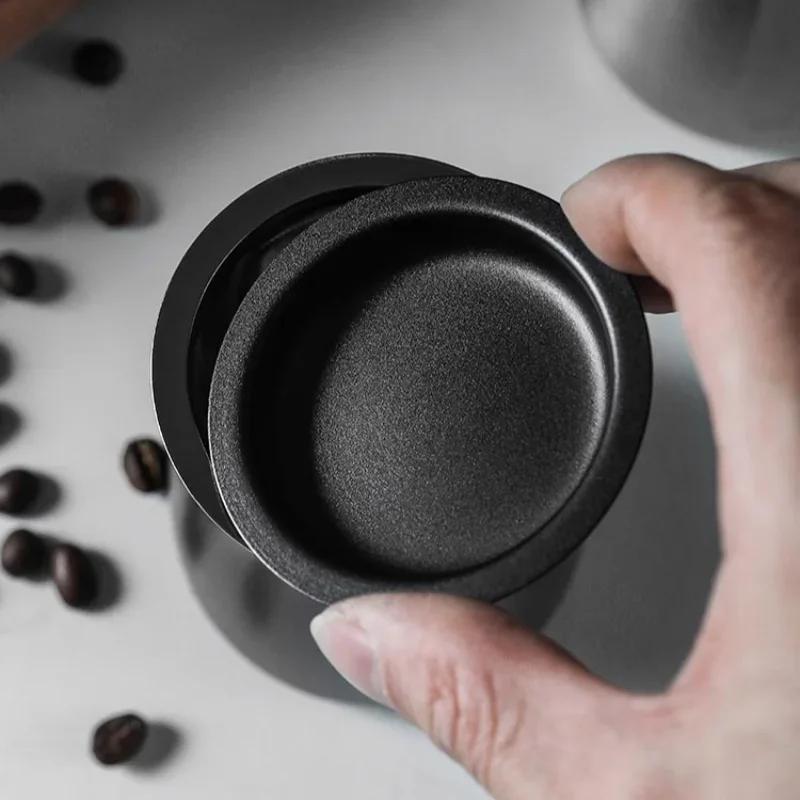3 In 1 Coffee Powder Filter Powder Cup Stainless Steel Coffee Powder Sifter with Lid Bean Grinder Powder Cup Coffee Brewing Tool
