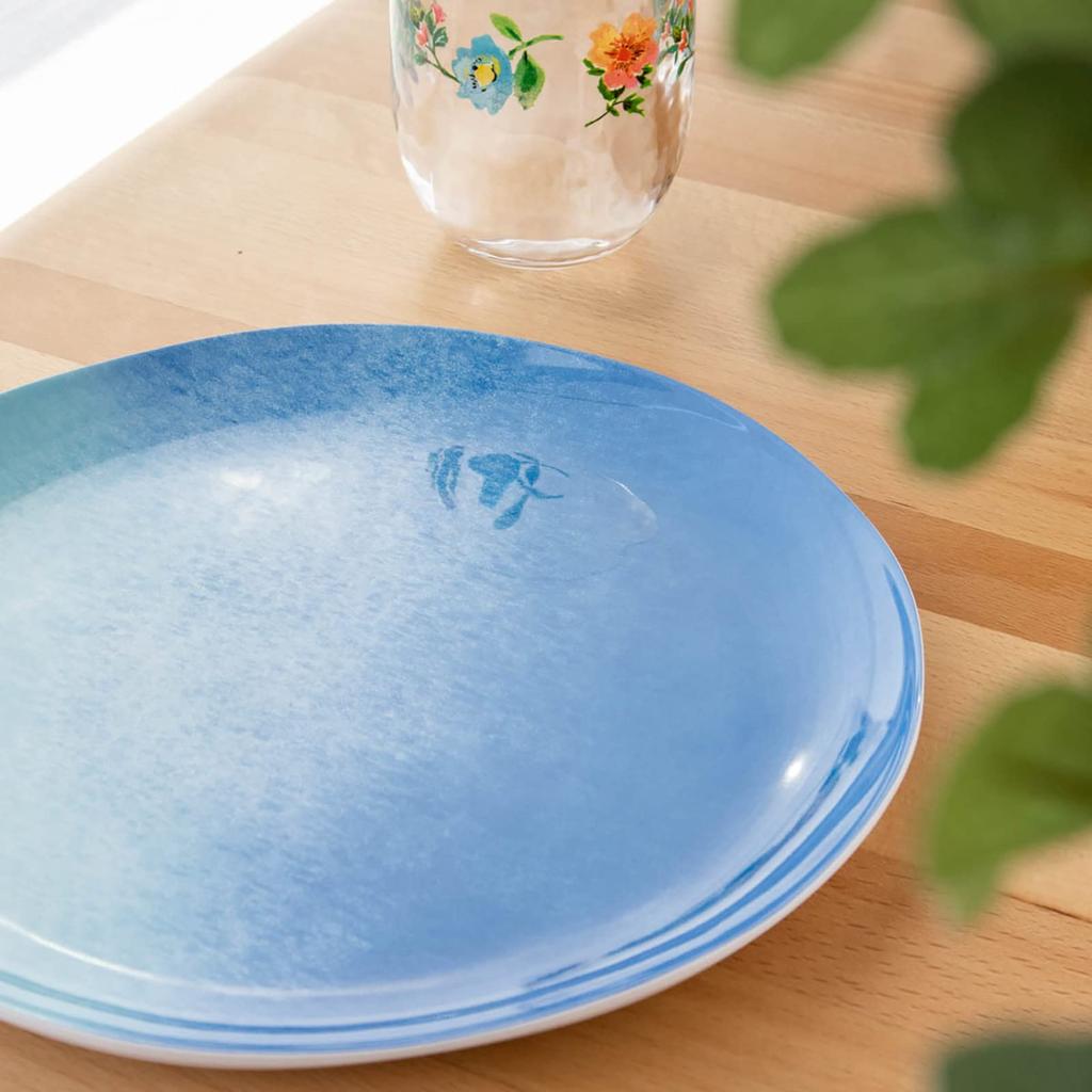 Abode Homewares Design OCEANIC OMBRE Large Dinner Approximately 27cm Cafe Dishwasher Birthday Gift for Melamine DN22913176 [Ethical, Unbreakable,