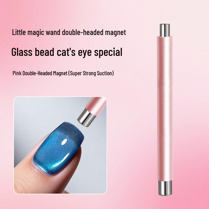 Double-Ended Multi-Functional Cat Eye Nail Art Magnet with Wide French Glass Beads