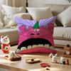 Cute Retro Illustration Cushion Cover Anti-dustmite Pillowcase Invisible Zipper Silky Short Plush Sofa Cushion Cover