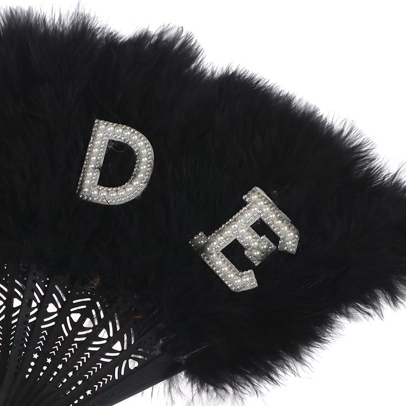 Hand Fan Photography Prop Feather Retro Style Folding Fan For Wedding Party Bride Hand Held Fan Decoration For Dance And Show
